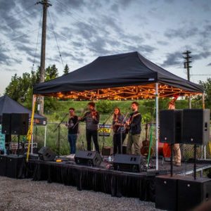 12' x 16' Band Stage W/ 10' x 15' Popup Tent