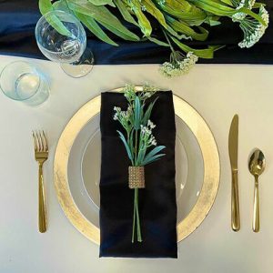 Black Gold & White Place Setting