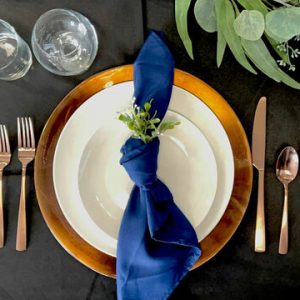 Blue & Copper Place Setting